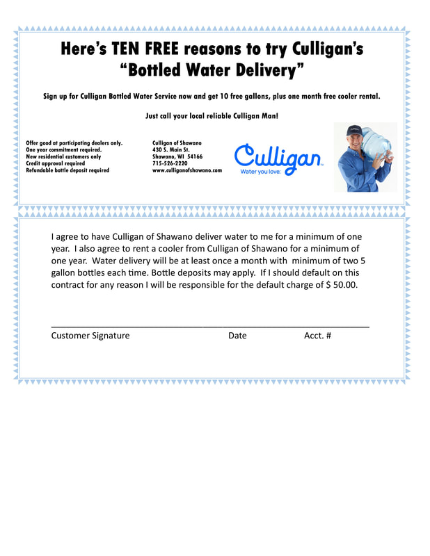 Culligan Water delivery coupon